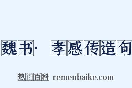 魏书·孝感传造句是什么意思的图片